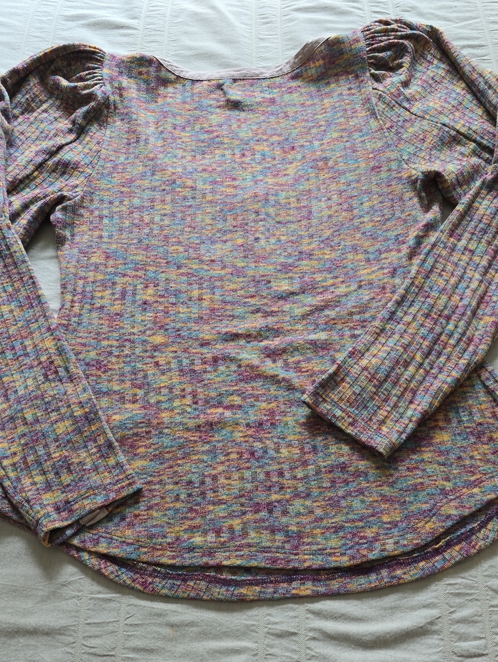 Puff-Sleeved Knit Henley Top by Anthropologie  Women's Size Small - Picture 7 of 11